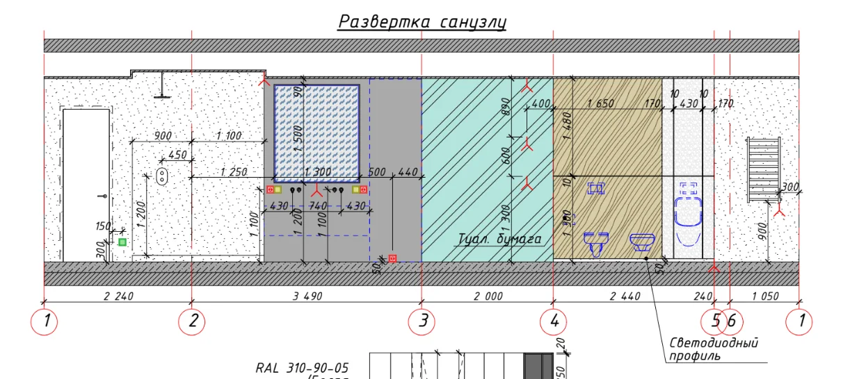 Wall elevation / technical dimensions