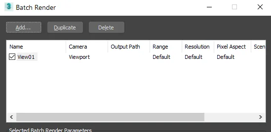 Batch Render setup / step 2