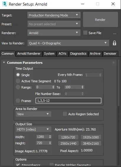 Batch Render setup / step 3