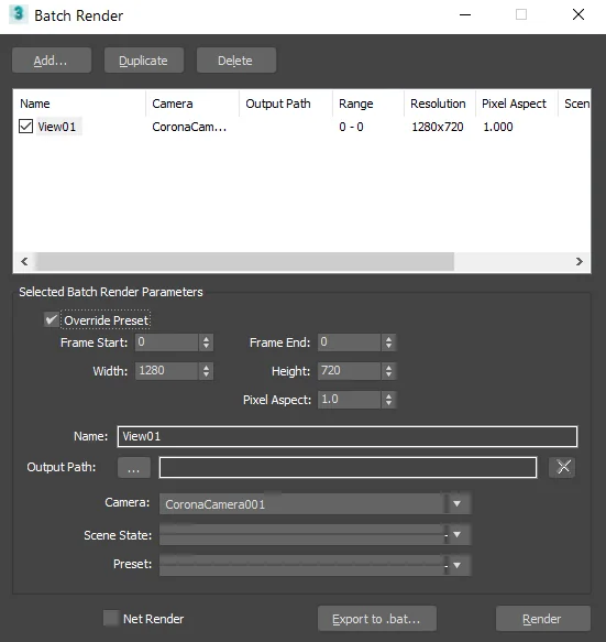 Batch Render setup / step 4