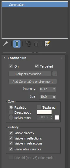 Corona Sky + Sun / step 1